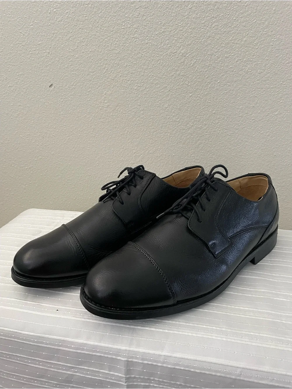 Belvedere Duke Black Leather Cap-Toe oxford dress Shoes Men's 11 EEE preppy
